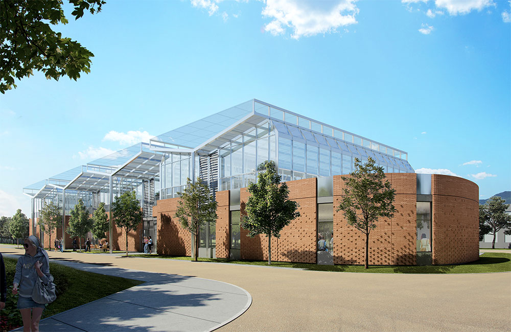 Image 2. Rendering showing back view of building facility.