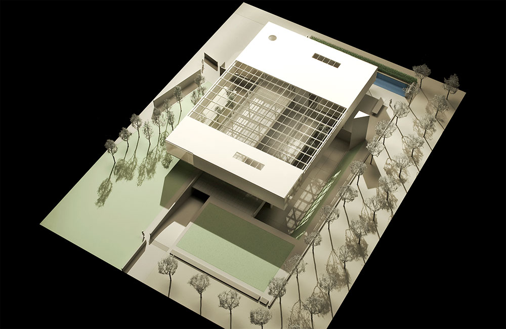 Image 6. Top aerial view of modern residence model.