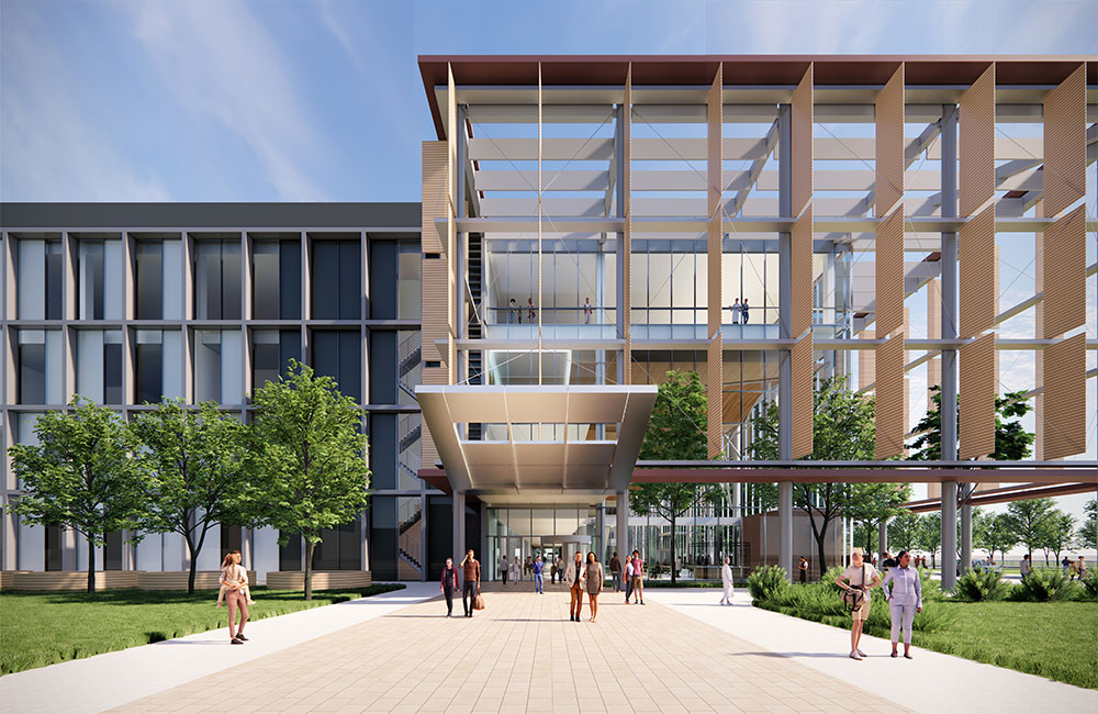 Image 6. Rendering showing exterior entrance to the hospital.