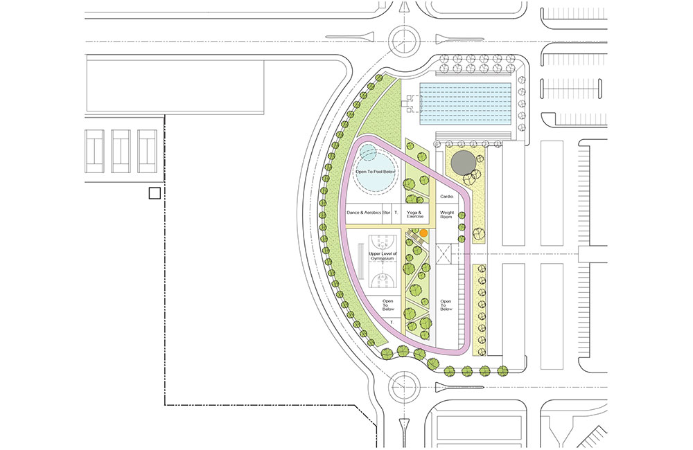 Image 2. Upper level plan of building.